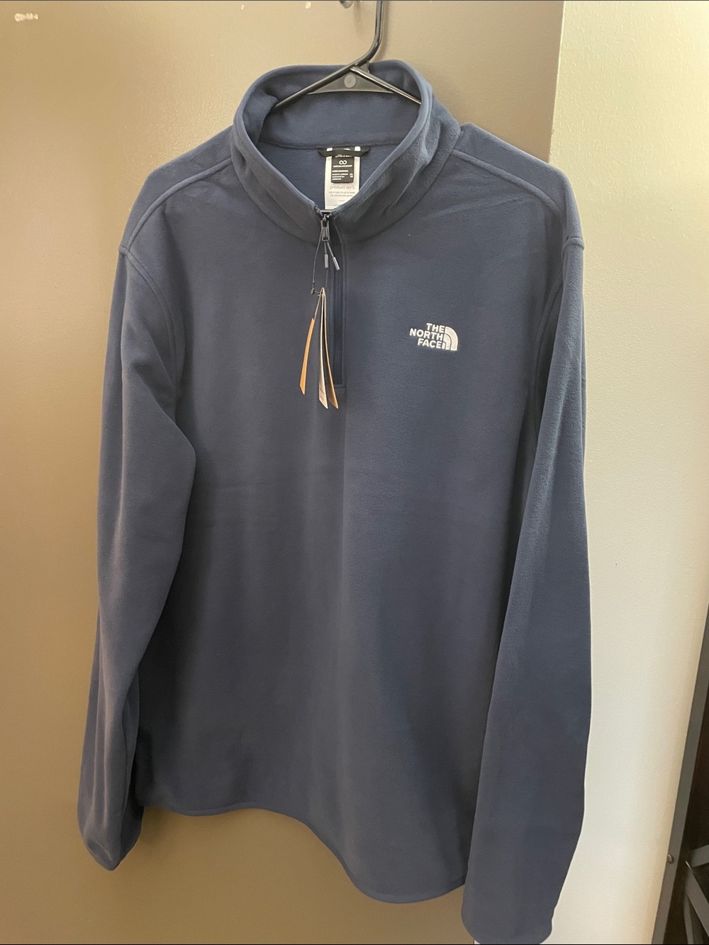 The North Face Men's Dark Navy Blue Quarter-Zip Fleece New with Tags XL